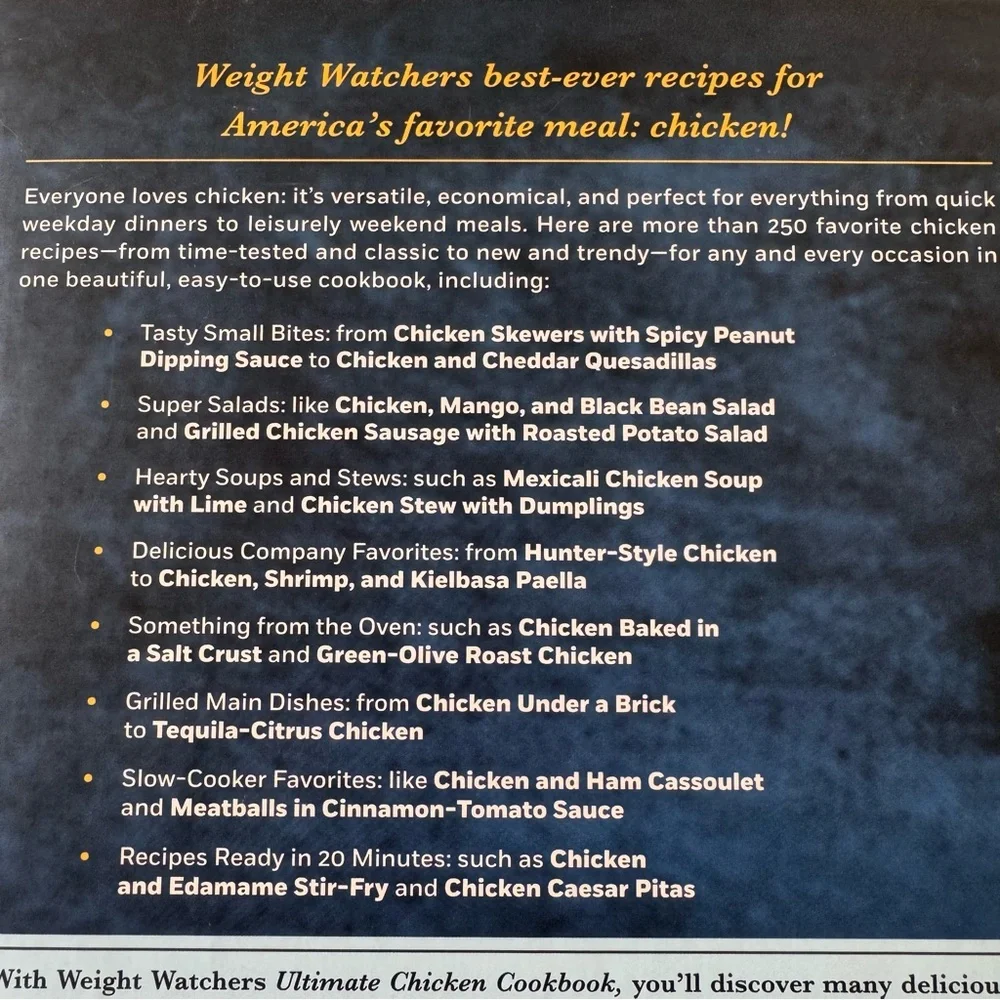 Weight Watchers Ultimate Chicken Hardcover Cookbook NEW